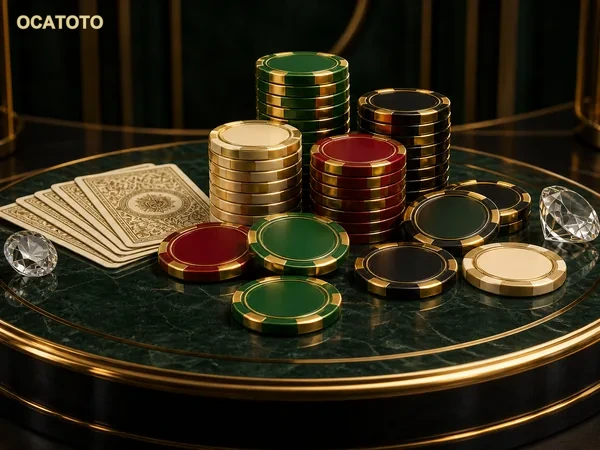 Contoh antarmuka permainan kartu dan live casino di ocatoto